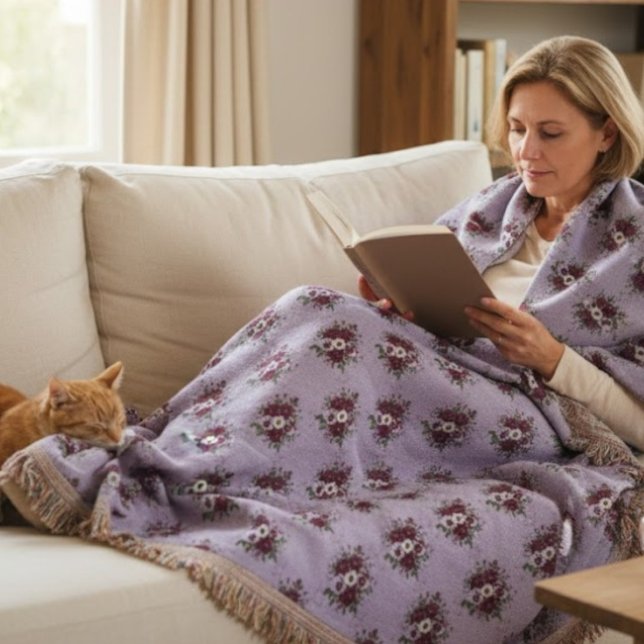 Woven Violet Bouquet Throw Blanket (Creator Uploaded)