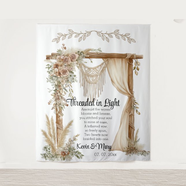 Woven Vows: A Tapestry of Unity Wedding Backdrop (Front)