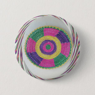 Woven Whirl Art Print 6 Cm Round Badge