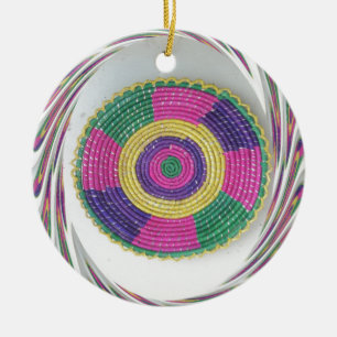 Woven Whirl Art Print Ceramic Tree Decoration