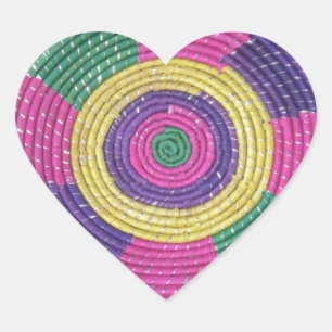 Woven Whirl Art Print Heart Sticker