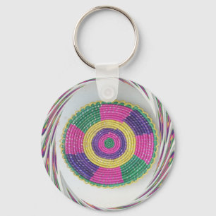 Woven Whirl Art Print Key Ring