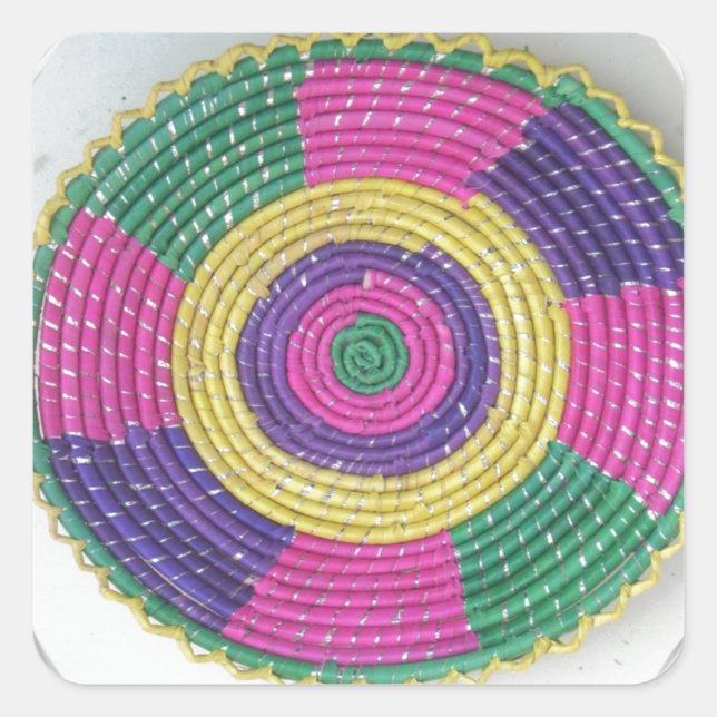 Woven Whirl Art Print Square Sticker (Front)