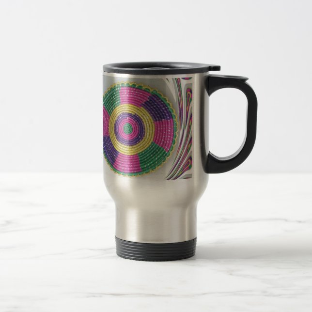 Woven Whirl Art Print Travel Mug (Right)