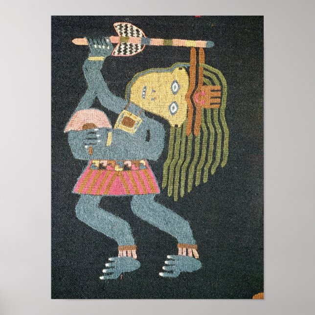 Woven wool dancer with baton, Paracas tribe Poster (Front)