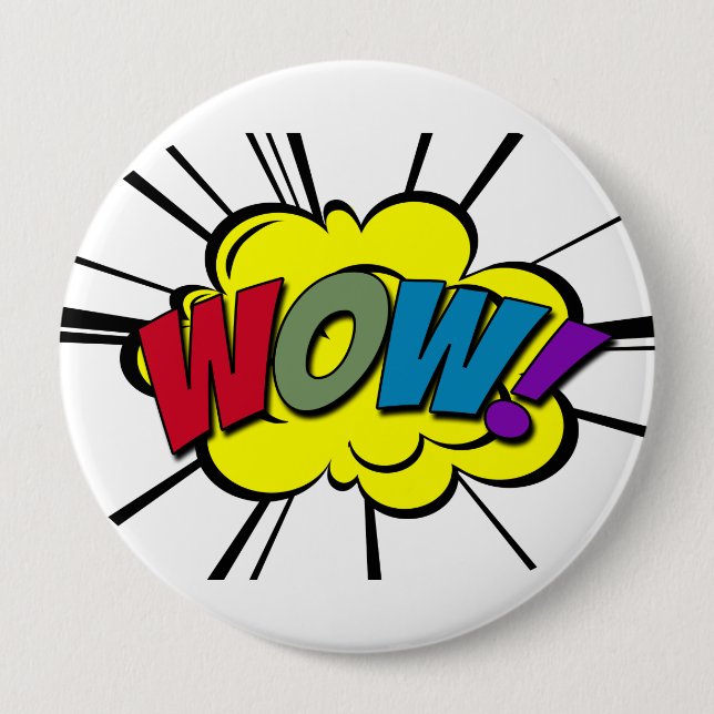 WOW! 10 CM ROUND BADGE (Front)