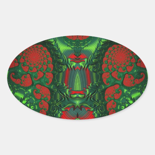 ~ Wow 3D! MERRY CHRISTMAS ~  Oval Sticker (Front)