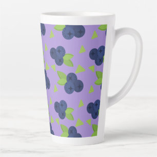 wow blueberry pattern  latte mug
