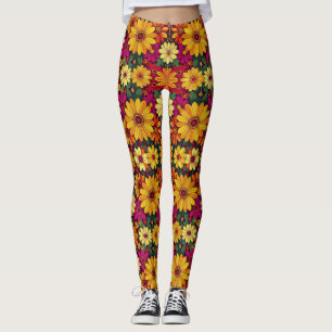 Wow! Colourful and Bright floral pattern. Leggings