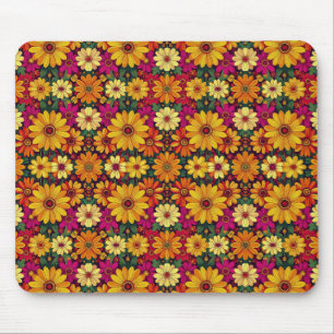 Wow! Colourful and Bright floral pattern. Mouse Mat