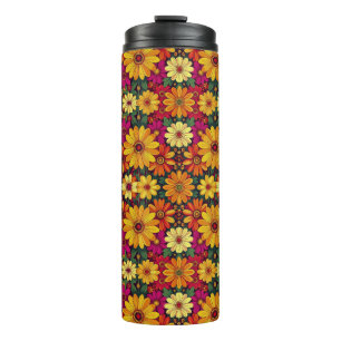 Wow! Colourful and Bright floral pattern. Thermal Tumbler