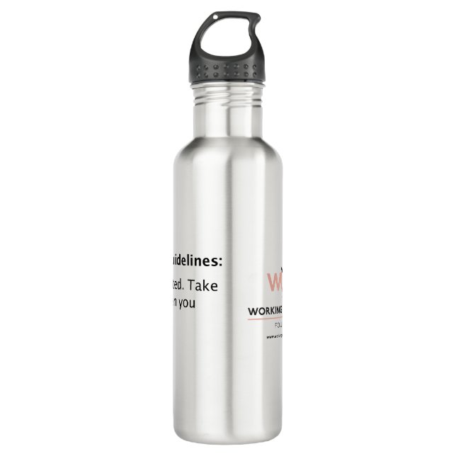 WOW Exercise Guidelines Water Bottle (Front)
