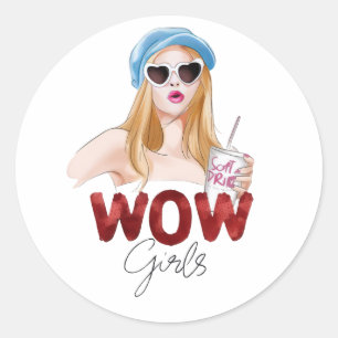 WOW Girls Aesthetic Sticker   Cute Glitter Fashion