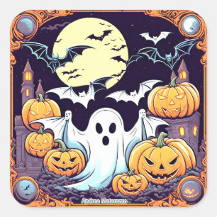 Wow Halloween Thrill Square Sticker