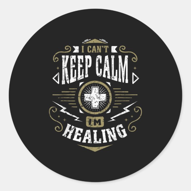 Wow Healer I Can't Keep Calm I'm Gaming  Classic Round Sticker (Front)