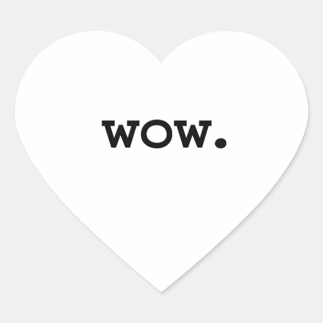 wow. heart sticker (Front)