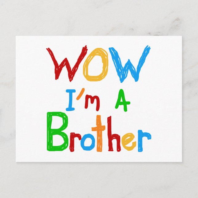 WOW I'm a Brother T-shirts and GIfts Postcard (Front)