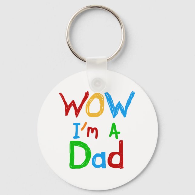 WOW I'm a Dad T-shirts and GIfts Key Ring (Front)
