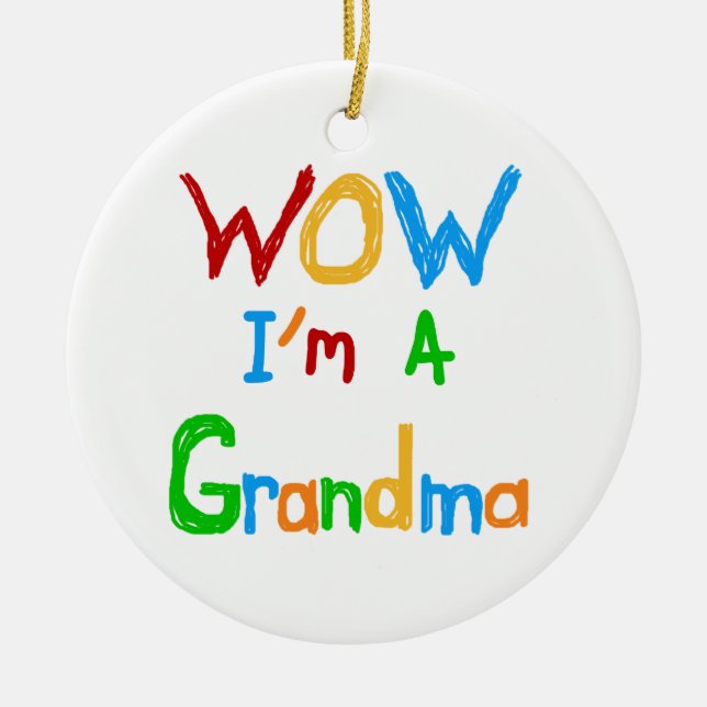 WOW I'm a Grandma T-shirts and Gifts Ceramic Tree Decoration (Front)