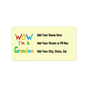 WOW I'm a Grandma T-shirts and Gifts Label
