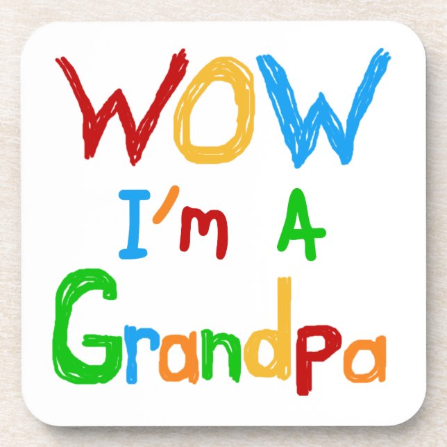 WOW I'm a Grandpa T-shirts and Gifts Coaster (Front)