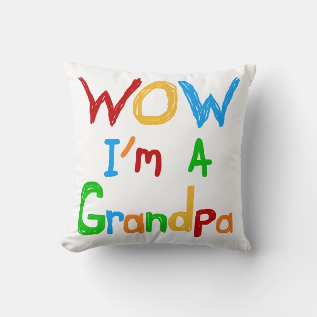 WOW I'm a Grandpa T-shirts and Gifts Cushion (Front)