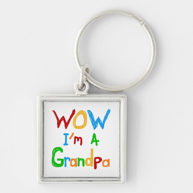 WOW I'm a Grandpa T-shirts and Gifts Key Ring (Front)