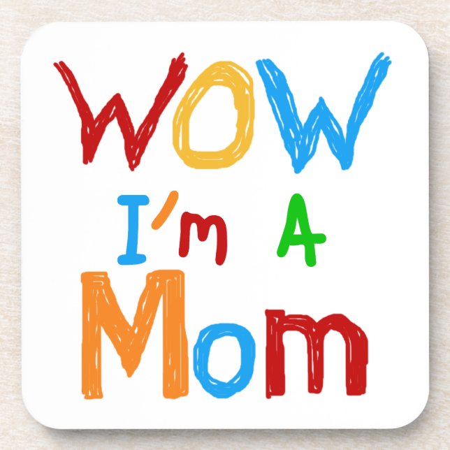 WOW I'm a Mum T-shirts and GIfts Coaster (Front)