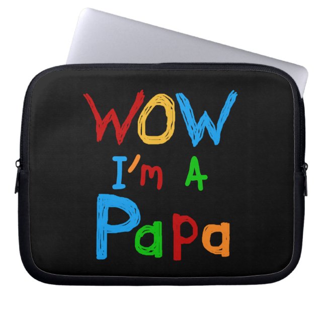 Wow I'm a Papa Tshirts and GIfts Laptop Sleeve (Front)