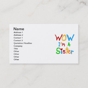 WOW I'm a Sister T-shirts and GIfts Business Card
