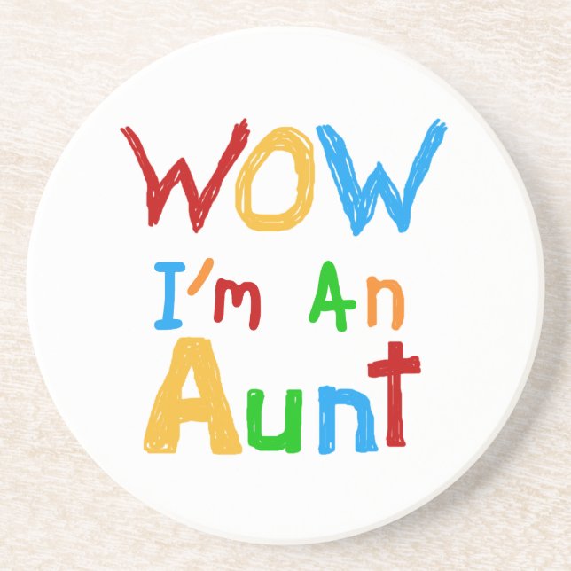 WOW I'm an Aunt T shirts and Gifts Coaster (Front)