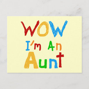 WOW I'm an Aunt T shirts and Gifts Postcard