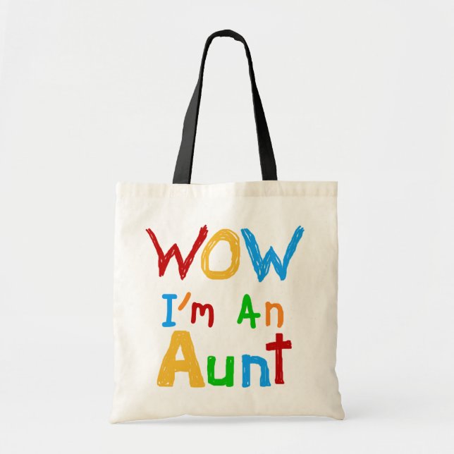 WOW I'm an Aunt T shirts and Gifts Tote Bag (Front)