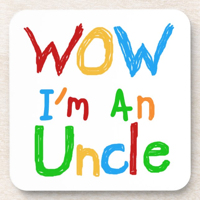 WOW I'm an Uncle T-shirts and GIfts Coaster (Front)