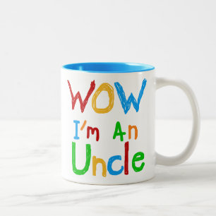 WOW I'm an Uncle T-shirts and GIfts Two-Tone Coffee Mug
