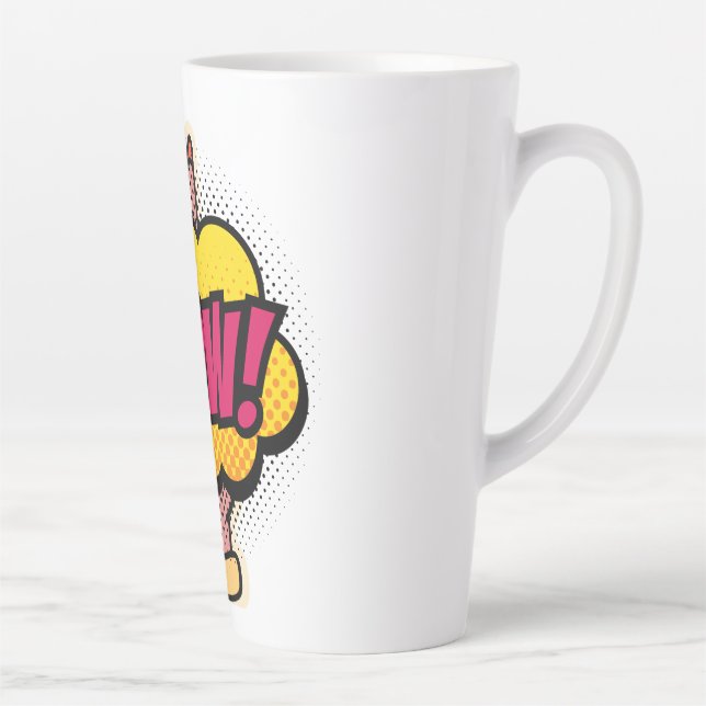 "Wow" Logo Design Latte Mug (Right)