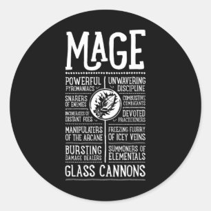 Wow Mage Role Playing Gamer Classic Round Sticker