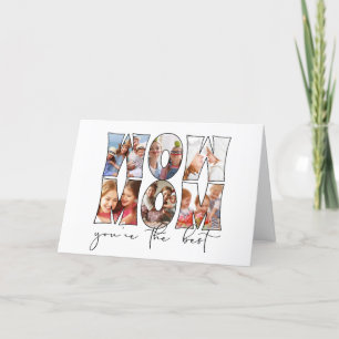 Wow Mum Quote Modern White 6 Photo Collage Holiday