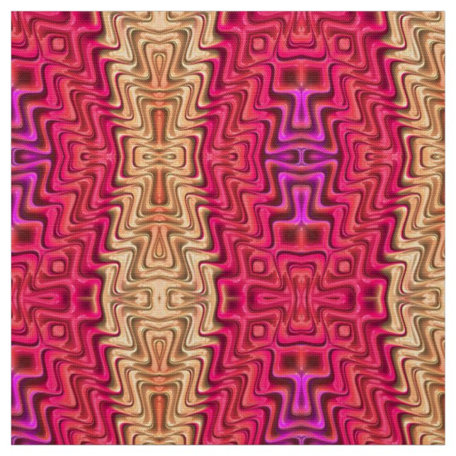 WOW! Pink Coral Gold Pretty 3D  Fabric (Swatch)