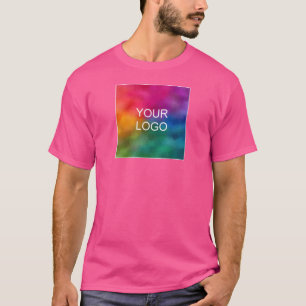 Wow Pink Template Upload Company Logo Mens Modern T-Shirt