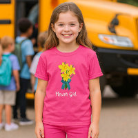 Wow Pink with Yellow Daffodils Flower Girl