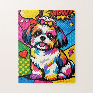 “WOW! Pop‑Art Shih Tzu” Jigsaw Puzzle