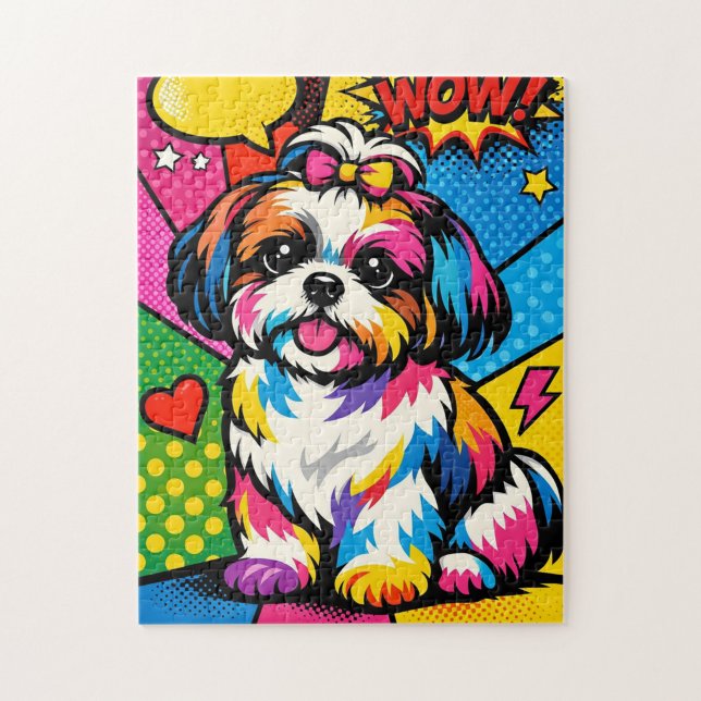 “WOW! Pop‑Art Shih Tzu” Jigsaw Puzzle (“Color, cuteness, and comic flair collide!”)