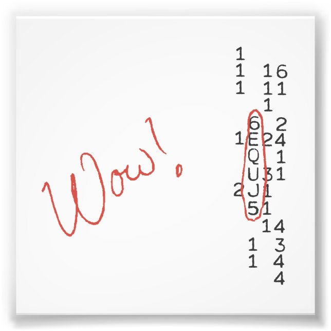 Wow Signal SETI Message Photo Print (Front)