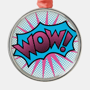 Wow Text Design Metal Tree Decoration