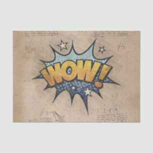 WOW! Vintage Comic Book Steampunk Pop Art Tissue Paper