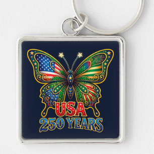 WOW! Wings of Freedom Butterfly USA 250 Years Key Ring