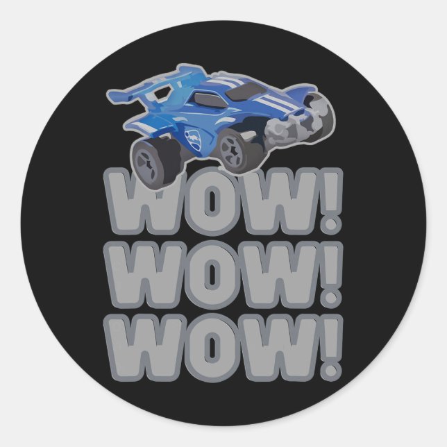 Wow! Wow! Wow! Rocket Soccer Game  Classic Round Sticker (Front)