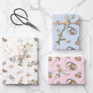 WP   Smaller Print Vintage Toy Wrapping Paper