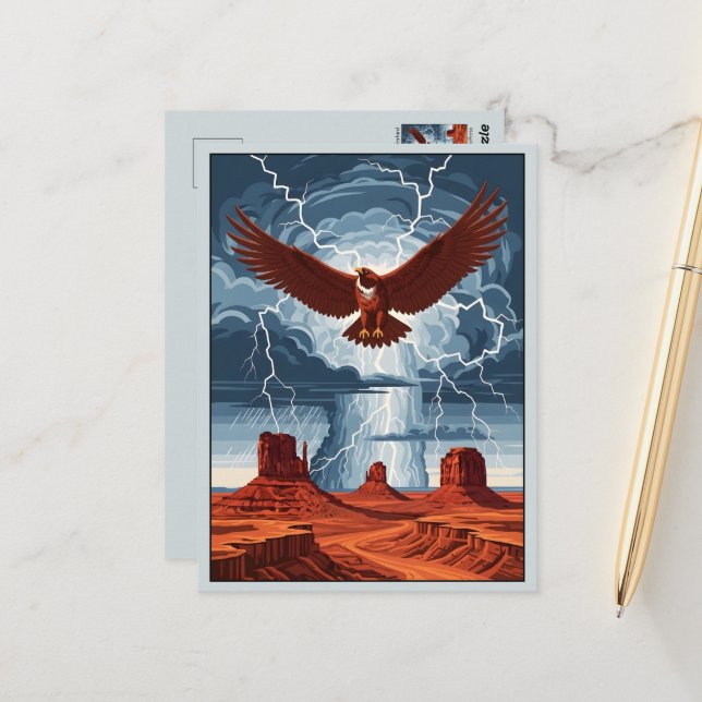WPA Arizona Thunderbird Postcard (Front/Back In Situ)